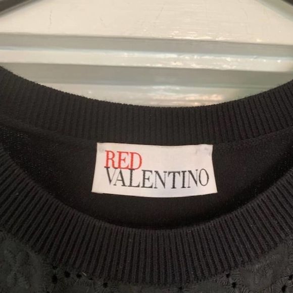 Red Valentino Black Short Sleeve Dress Size Small Ruffle Detail - Picture 2 of 8